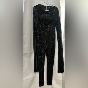 Fashion Nova Glittering Black Jumpsuit
